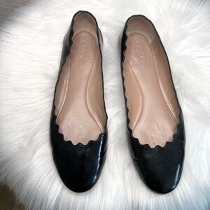 Chloe Black Scalloped Flats